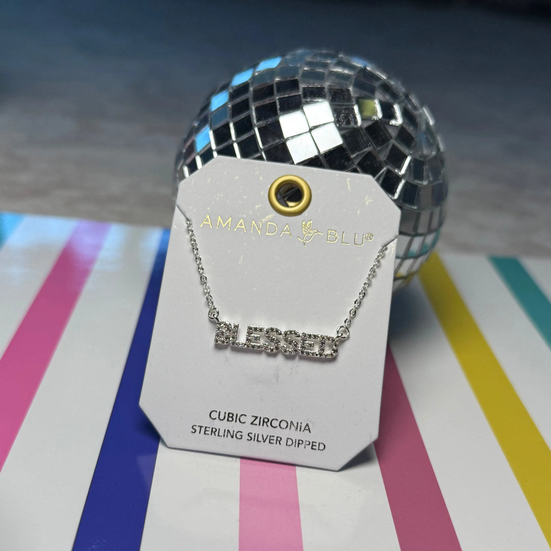 Blessed Rhinestone Necklace Envy Stylz Boutique