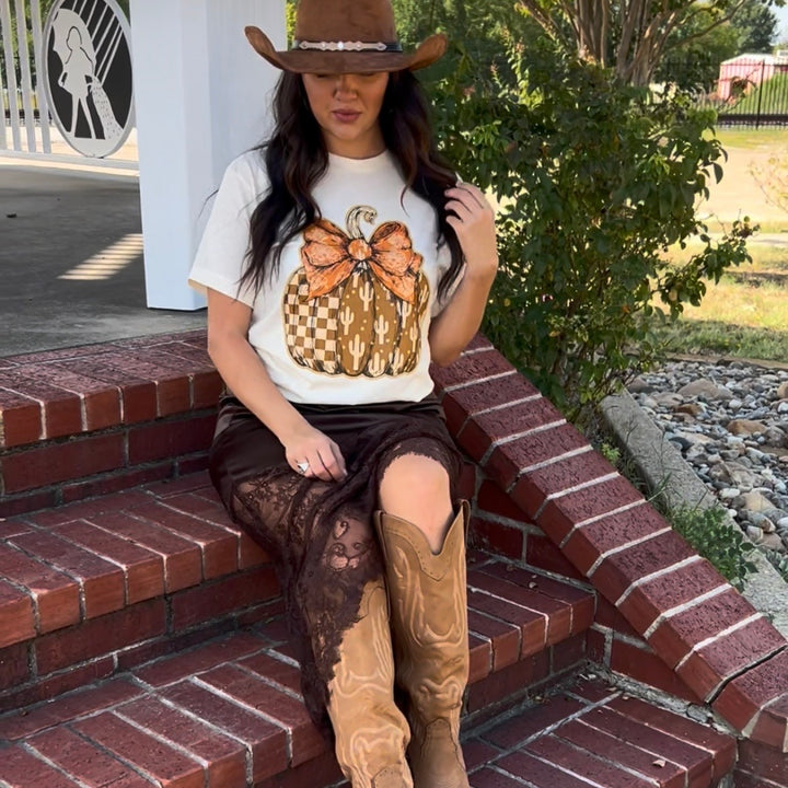 Western Cactus Pumpkin Graphic Tee additional product view