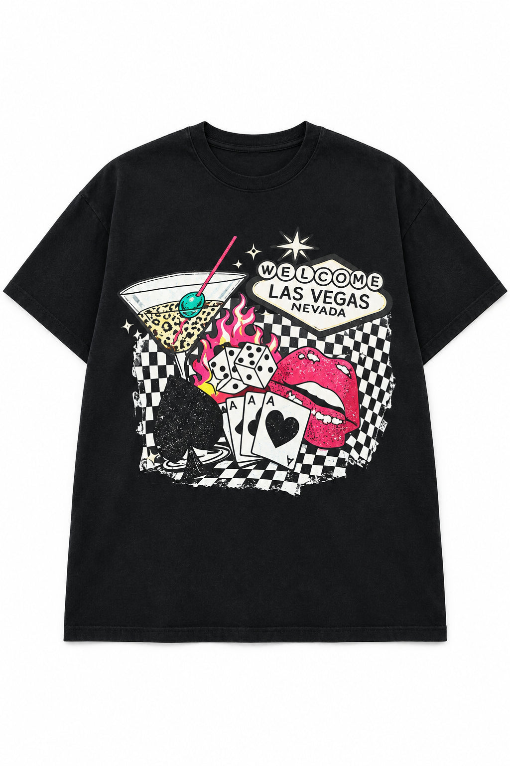 Las Vegas Western Graphic Tee in Black