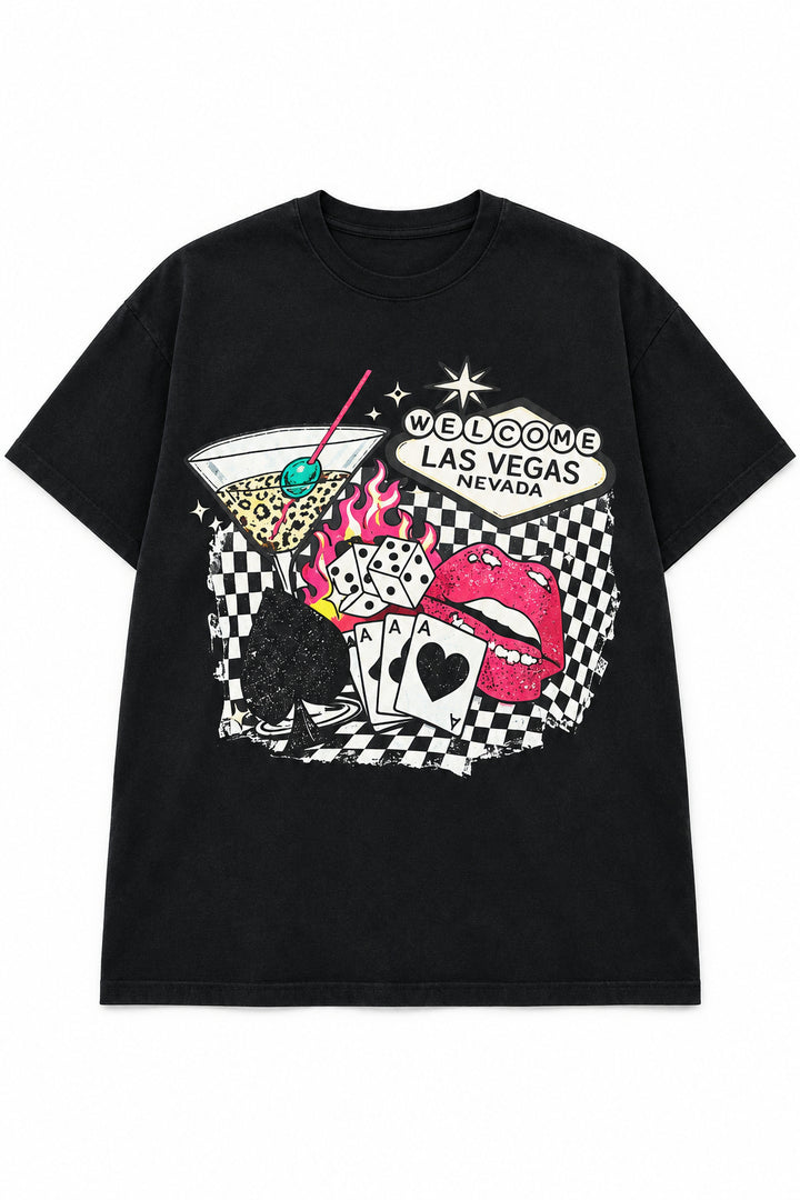 Las Vegas Western Graphic Tee in Black