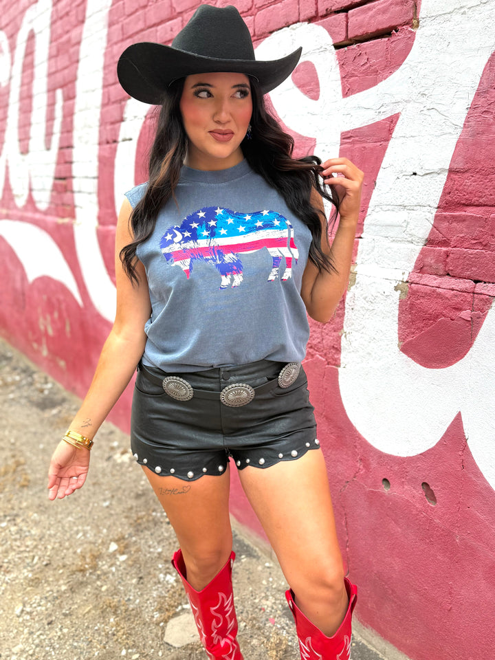 Patriotic Buffalo Western Muscle Tank Envy Stylz Boutique