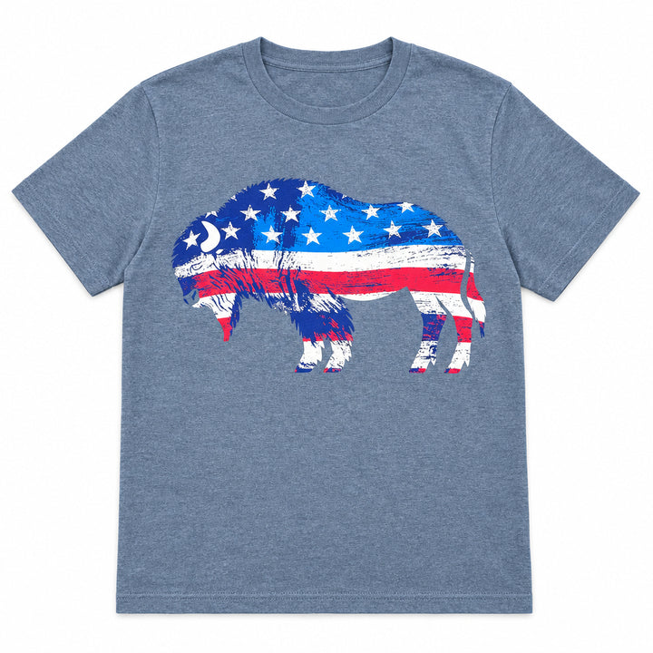 Patriotic Buffalo Faded Navy Western Muscle Tank