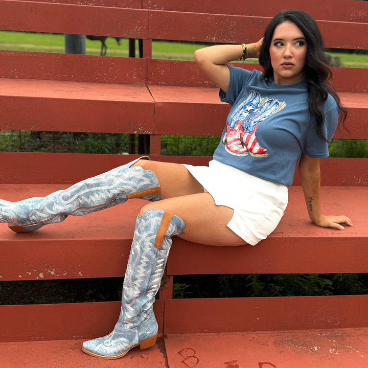 Patriotic America Boots Graphic Tee Envy Stylz Boutique