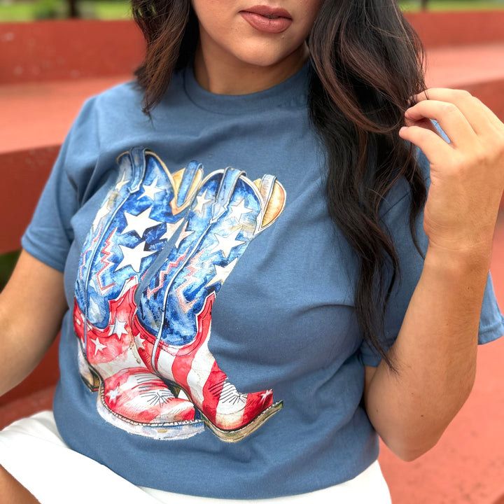 Patriotic America Boots Graphic Tee Envy Stylz Boutique
