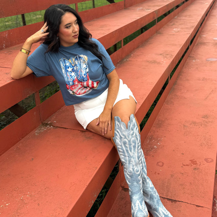 Patriotic America Boots Graphic Tee Envy Stylz Boutique