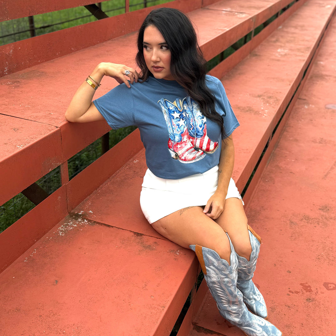 Patriotic America Boots Graphic Tee Envy Stylz Boutique