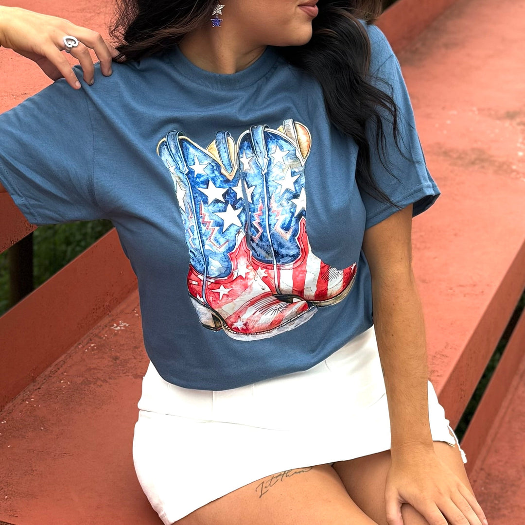 Patriotic America Boots Graphic T-shirt Envy Stylz Boutique