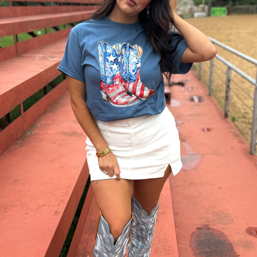 Patriotic America Boots Graphic Tee Envy Stylz Boutique
