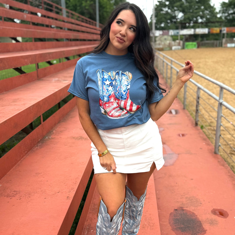 Patriotic America Boots Graphic T-shirt Envy Stylz Boutique
