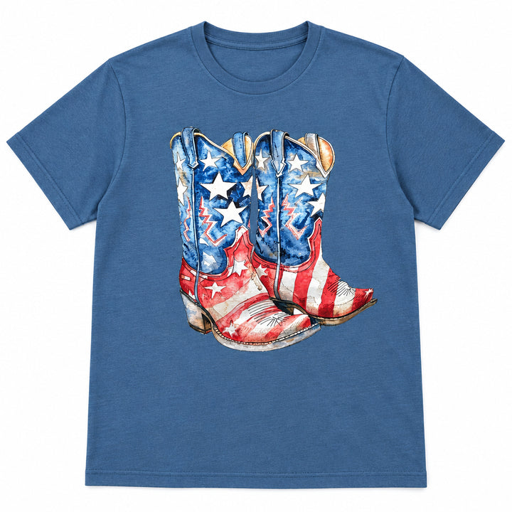 Patriotic America Cowgirl Boots Graphic Tee