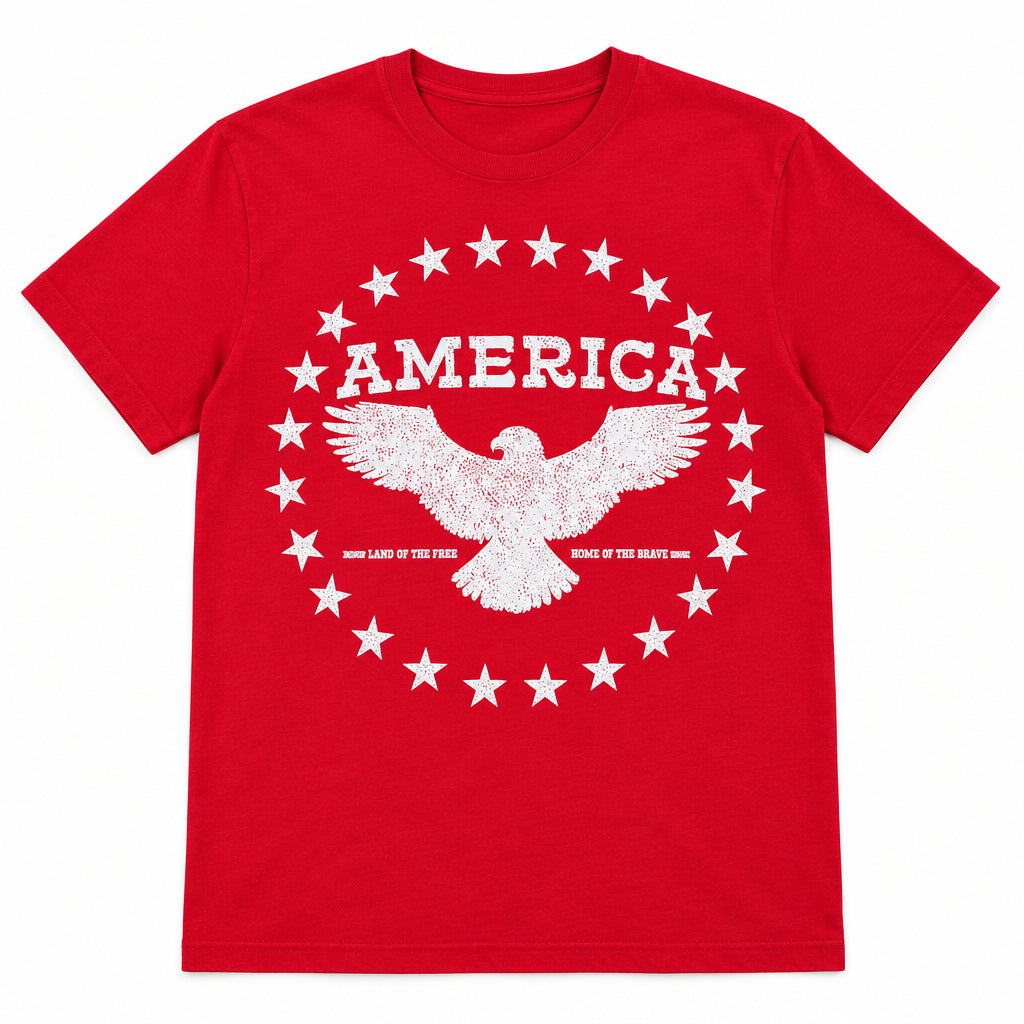 America Stars &amp; Eagle Patriotic Graphic Tee