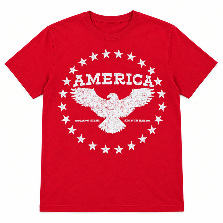 America Stars &amp; Eagle Patriotic Graphic Tee