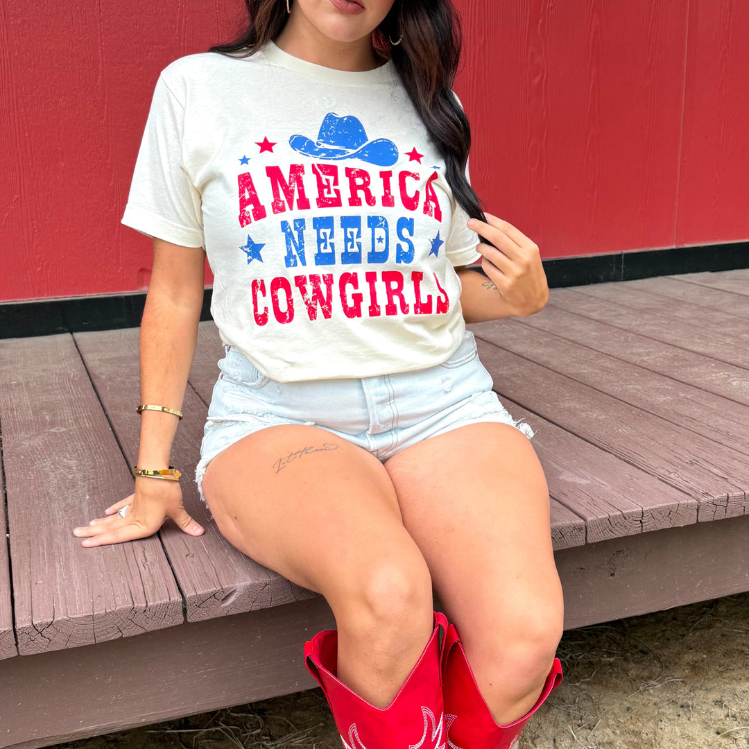 America Needs Cowgirls Graphic Tee Envy Stylz Boutique