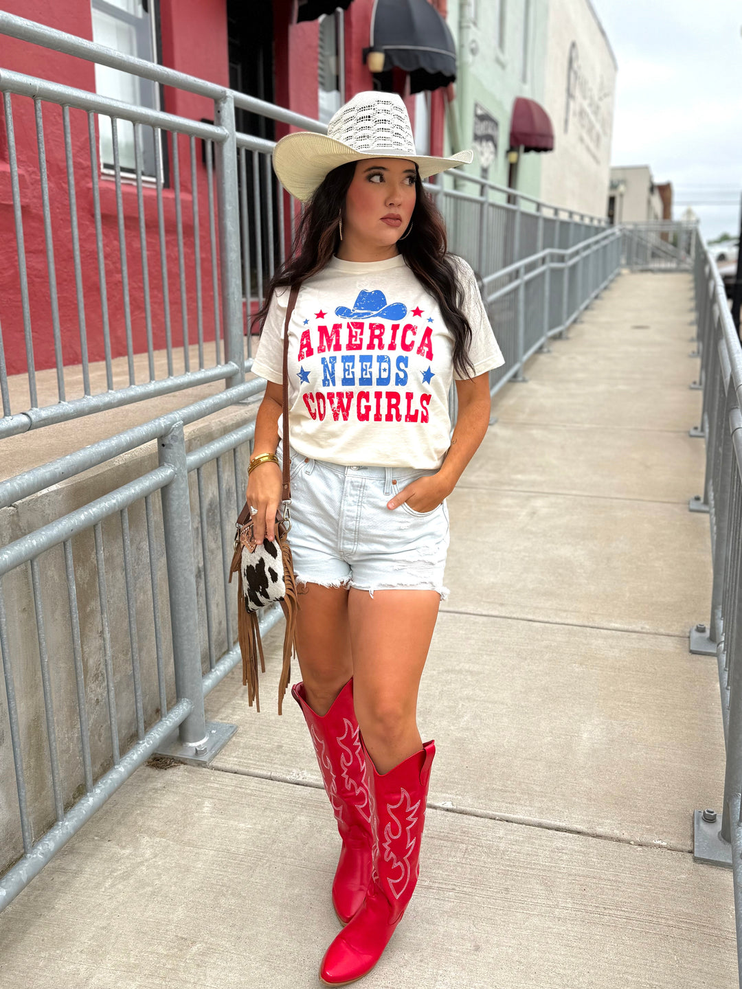 America Needs Cowgirls Graphic Tee Envy Stylz Boutique