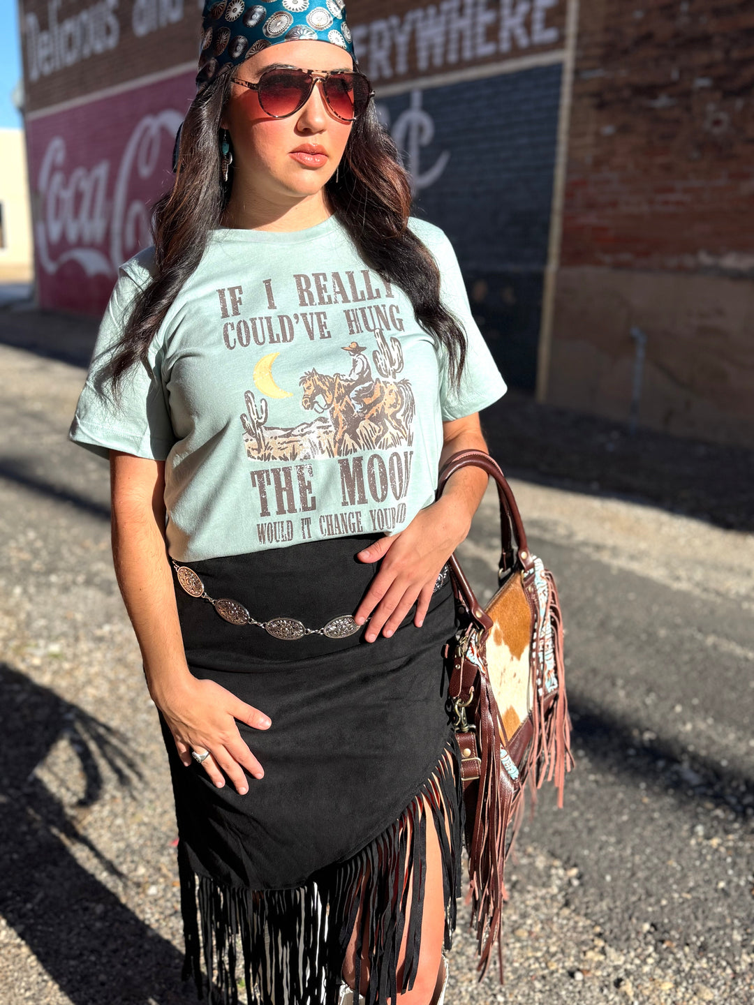 Hung The Moon Western Graphic T-shirt Envy Stylz Boutique
