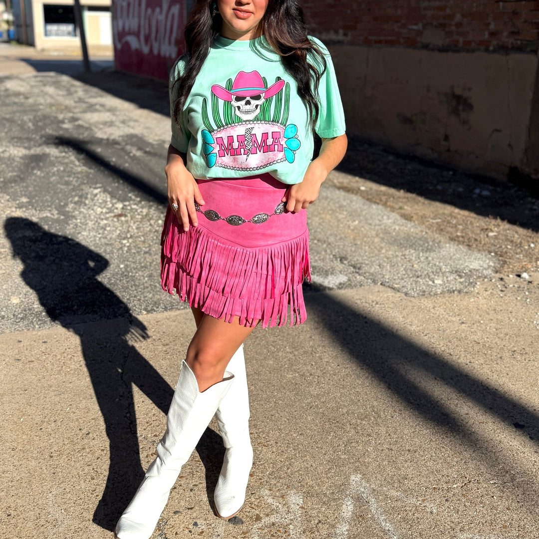 Western Mama Skull Cactus Graphic  T-shirt Envy Stylz Boutique