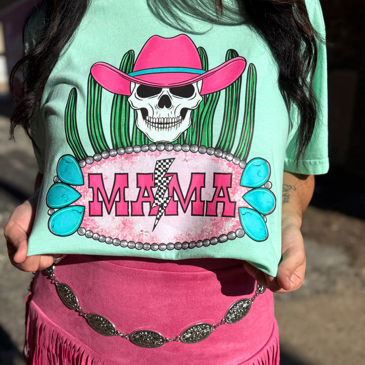 Western Mama Skull Cactus Graphic  T-shirt Envy Stylz Boutique