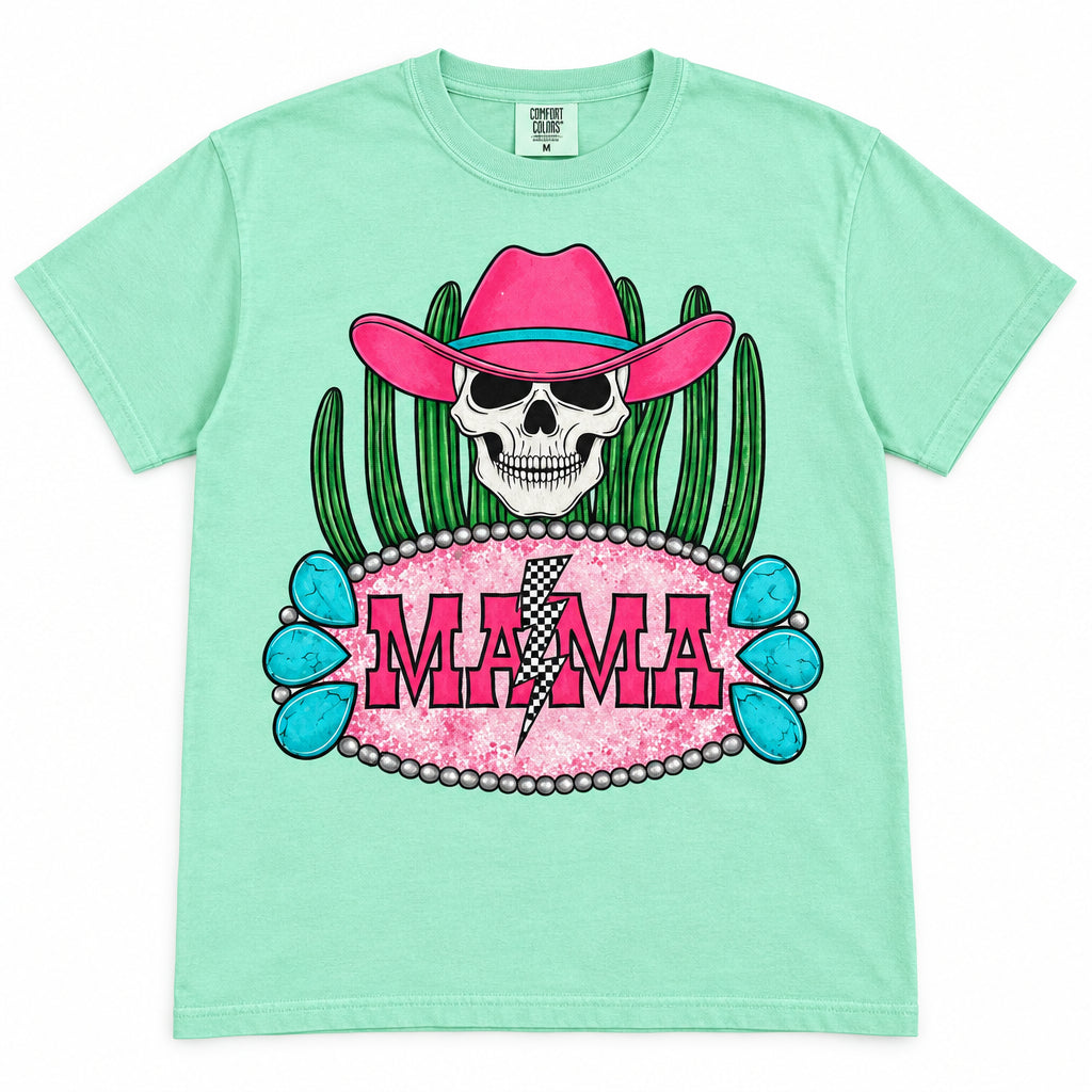 Western Mama Skull &amp; Cactus Graphic Tee