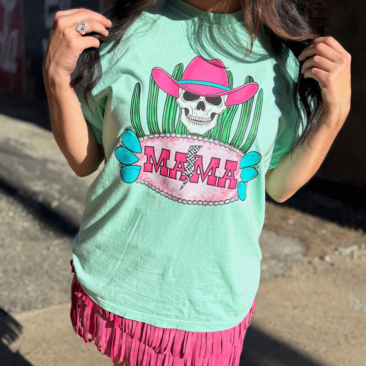 Western Mama Skull Cactus Graphic  T-shirt Envy Stylz Boutique
