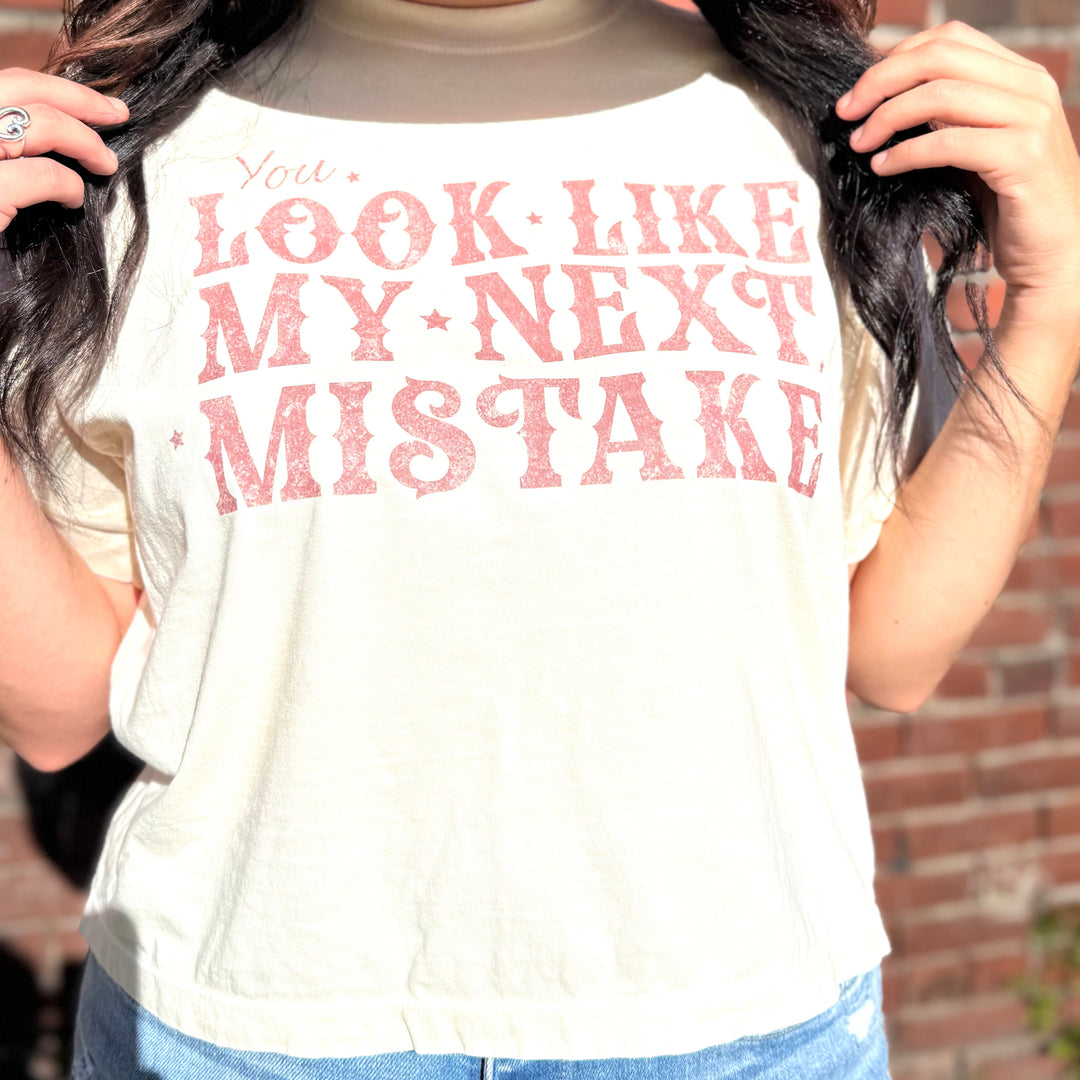 My Next Mistake Graphic Design Crop Tee Envy Stylz Boutique