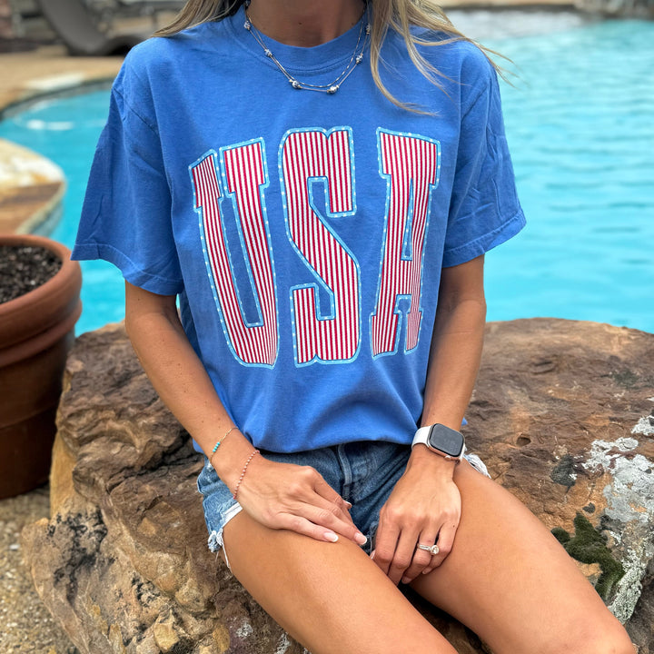 USA Stripes Graphic T-shirt Envy Stylz Boutique
