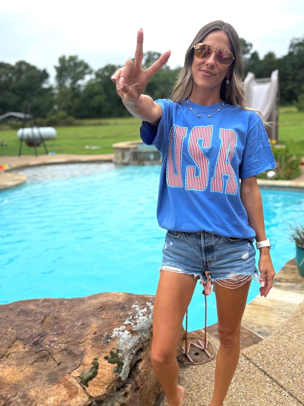 USA Stripes Graphic T-shirt Envy Stylz Boutique