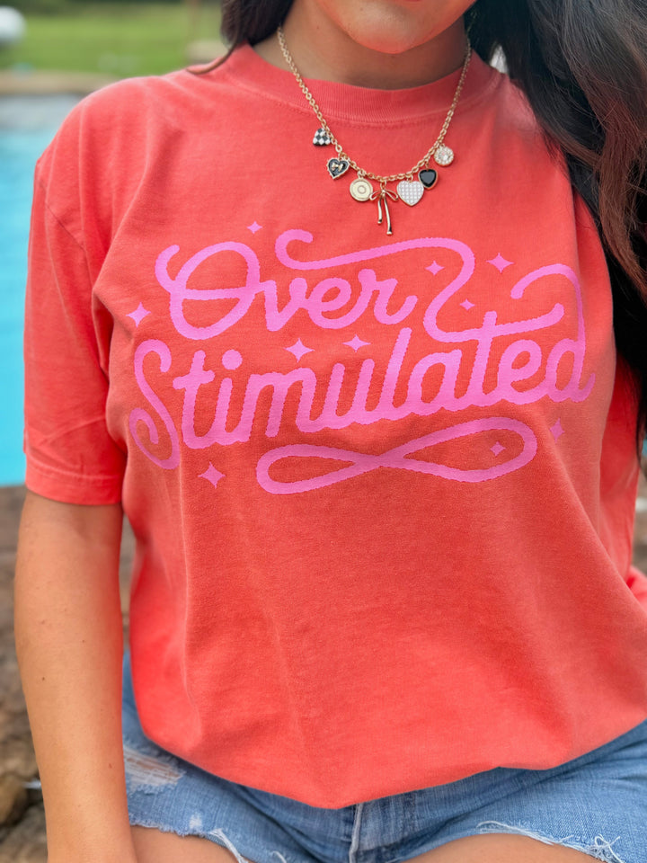 PINK Overstimulated Graphic T-shirt Envy Stylz Boutique