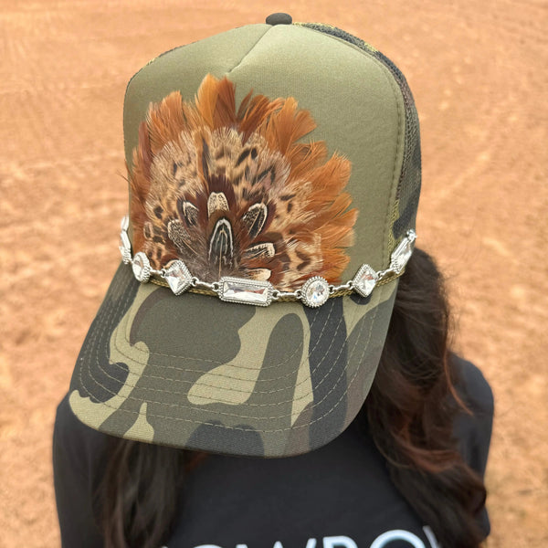 Feather Wild & West Trucker Hat Envy Stylz Boutique