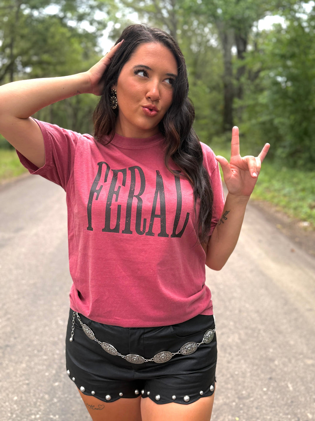 FERAL Black Font Graphic T-shirt Envy Stylz Boutique