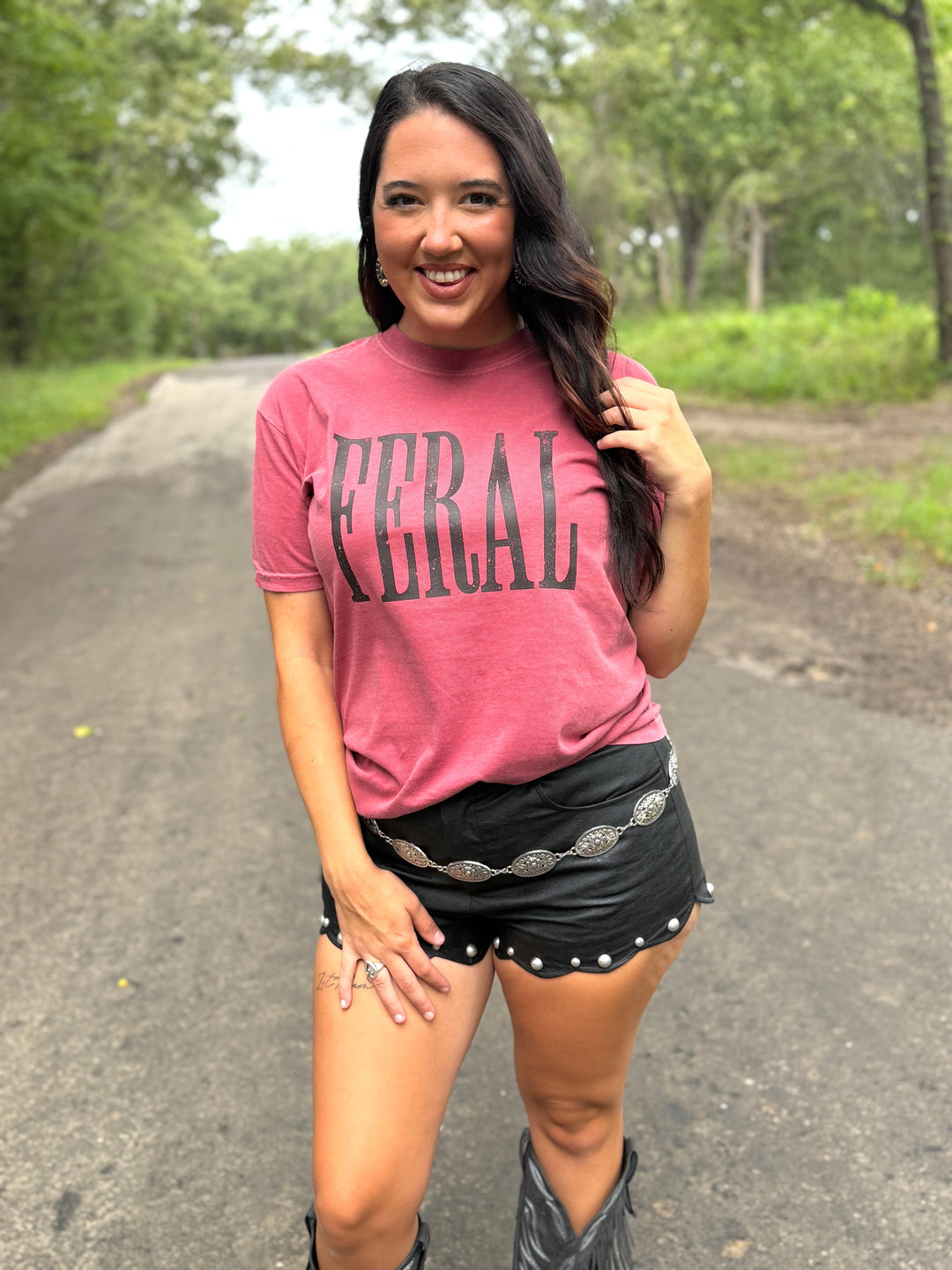 FERAL Black Font Graphic T-shirt Envy Stylz Boutique