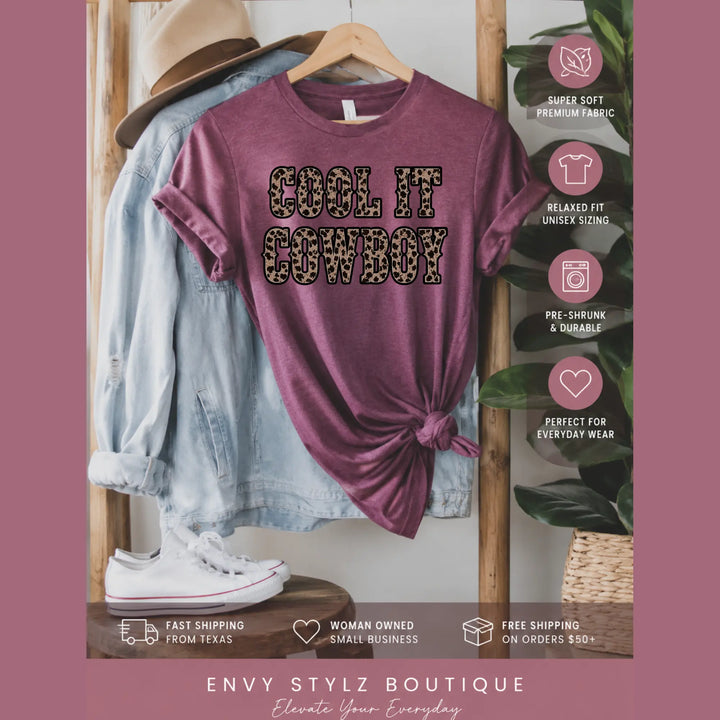 Leopard Cool It Cowboy Graphic Tee Envy Stylz Boutique
