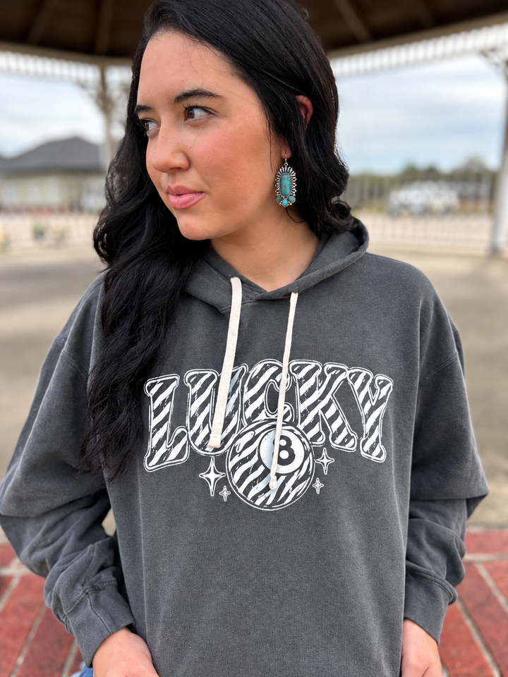 Lucky 8 Ball Zebra Hoodie Sweatshirt