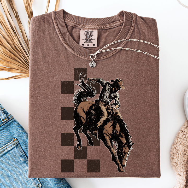 Ride Wild Checkered Cowboy Tee