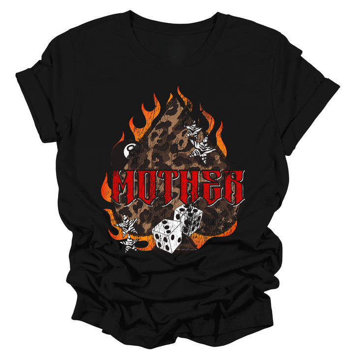 Leopard Spade Flames Mother Graphic Tee