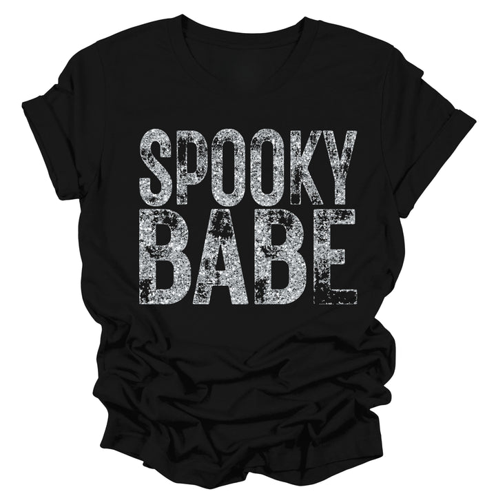 Spooky Babe Faux Glitter Halloween Graphic Tee