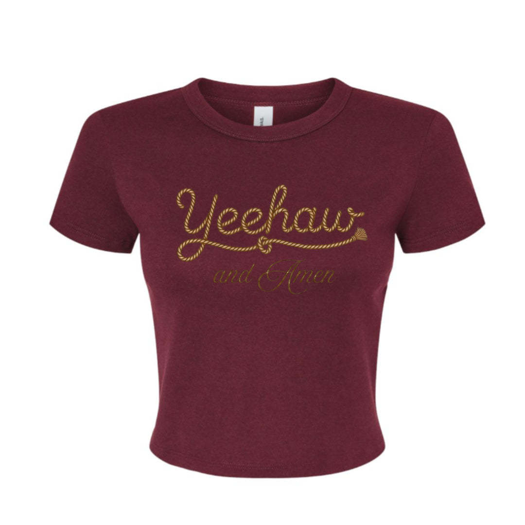 Yeehaw &amp; Amen Rope Western Crop Tee