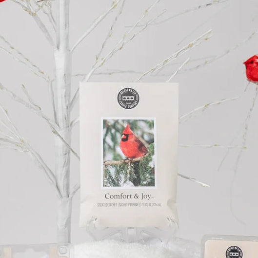 Bridgewater Comfort and Joy scented sachet in a winter display