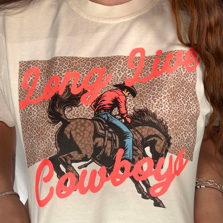 Leopard Long Live Cowboys Graphic Tee Envy Stylz Boutique