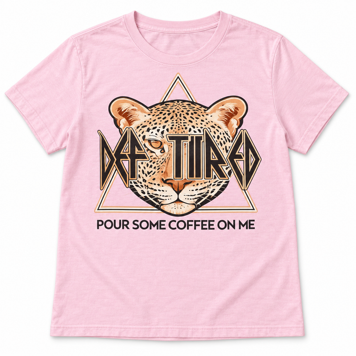 Def Tired Blossom graphic tee lay-flat on white