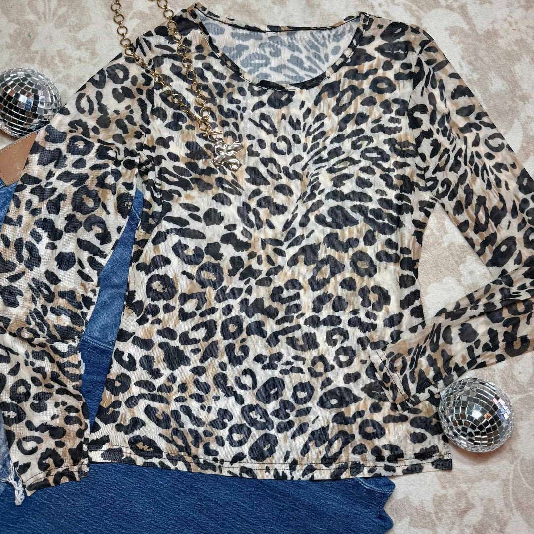 Envy Stylz Boutique Apparel & Accessories > Clothing > Shirts & Tops Leopard Mesh Top