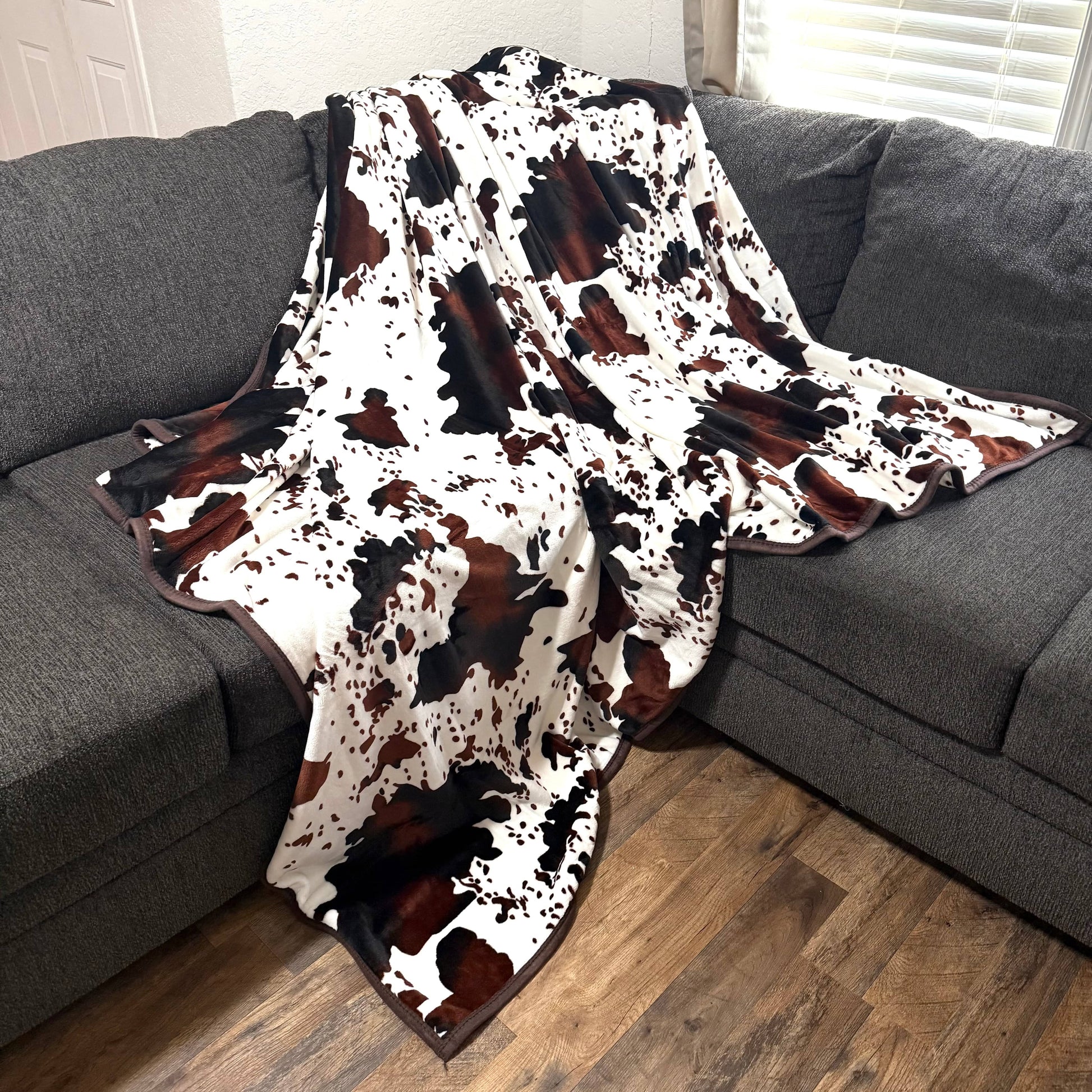 Envy Stylz Boutique Blanket Brown Cow Oversized Blanket  82"x90"