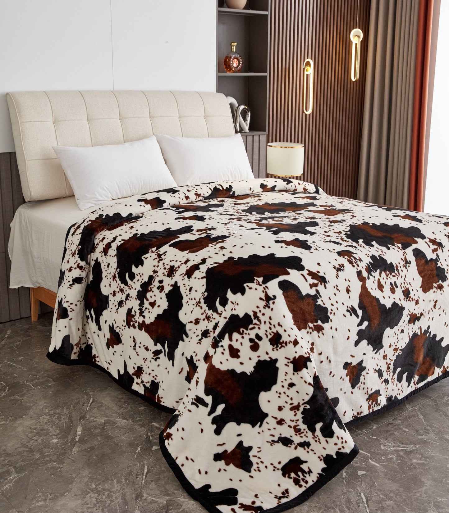 Envy Stylz Boutique Blanket Brown Cow Oversized Blanket  82"x90"