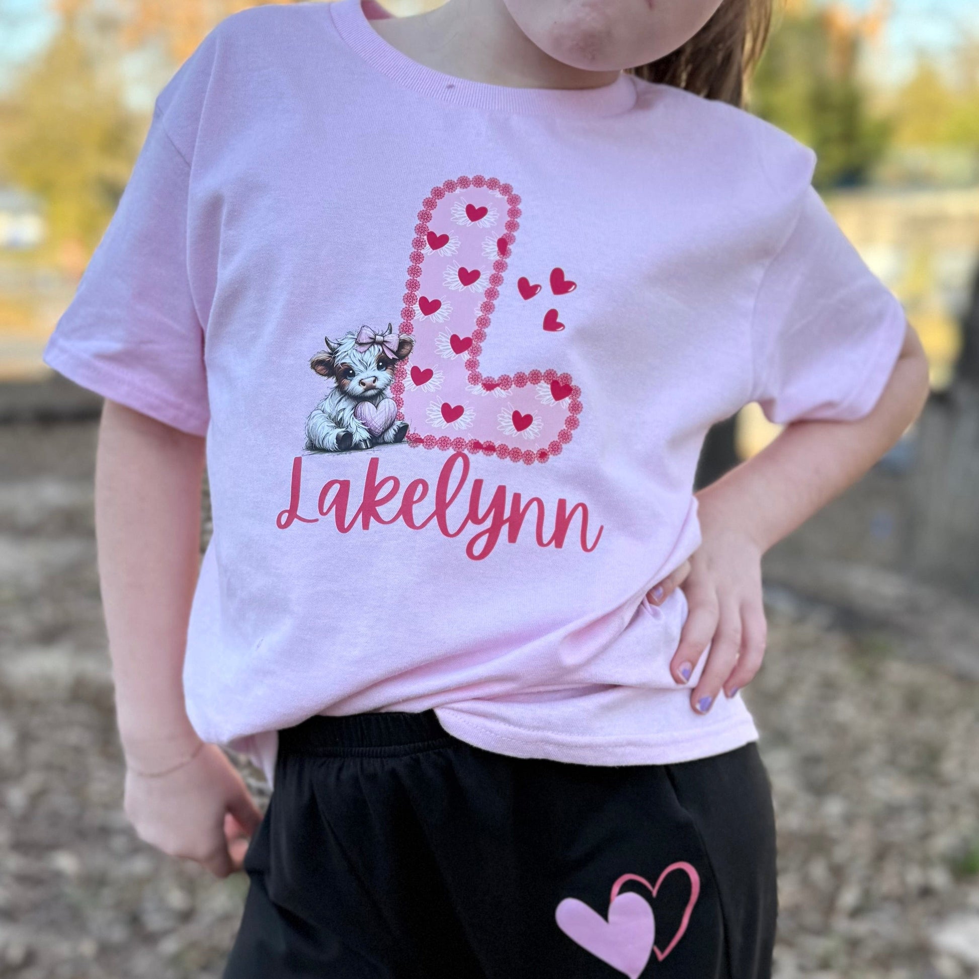 Envy Stylz Boutique Children - Apparel - Shirts - Sweatshirts Custom Valentine Cow Name Graphic Tee - Children