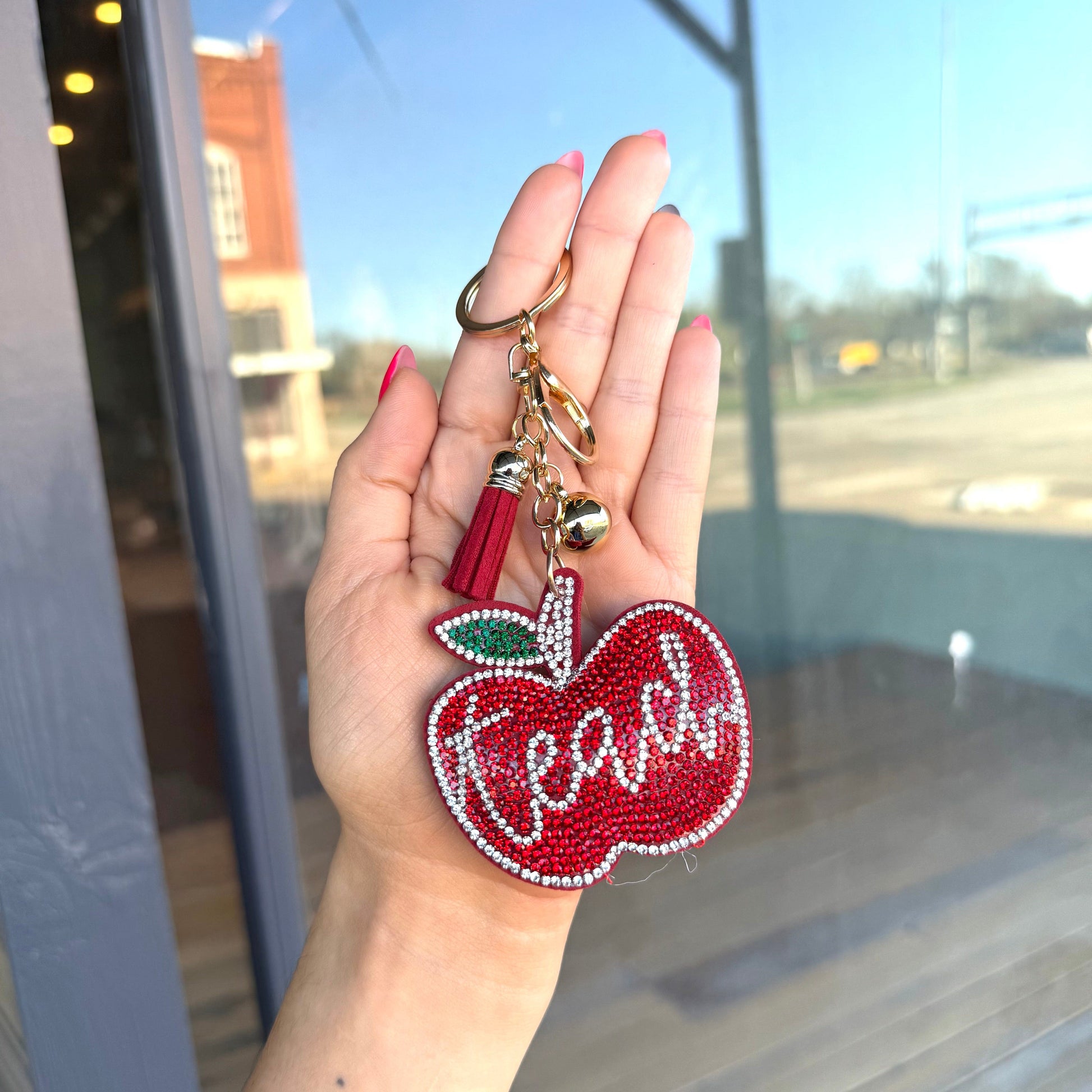 Envy Stylz Boutique keychain Teacher Apple Rhinestone Keychain