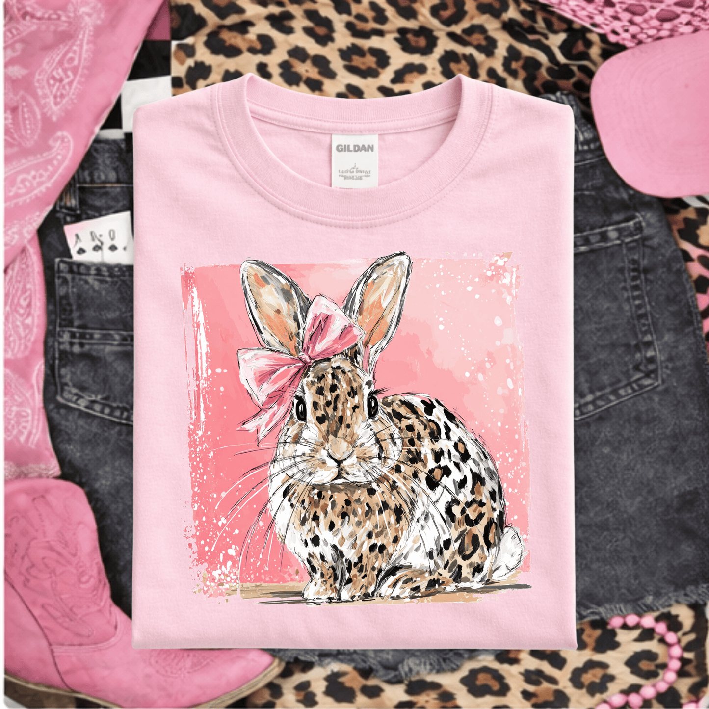 Envy Stylz Boutique Men - Apparel - Shirts - T-Shirts Leopard Bunny Graphic T-shirt