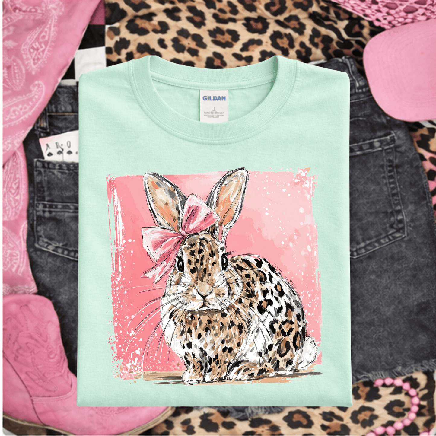 Envy Stylz Boutique Men - Apparel - Shirts - T-Shirts Leopard Bunny Graphic T-shirt