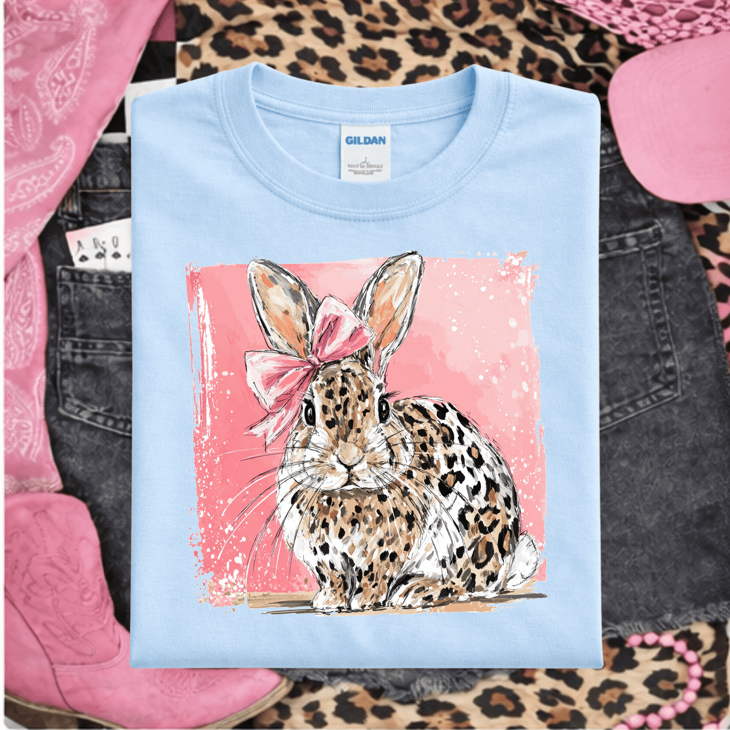 Envy Stylz Boutique Men - Apparel - Shirts - T-Shirts Leopard Bunny Graphic T-shirt