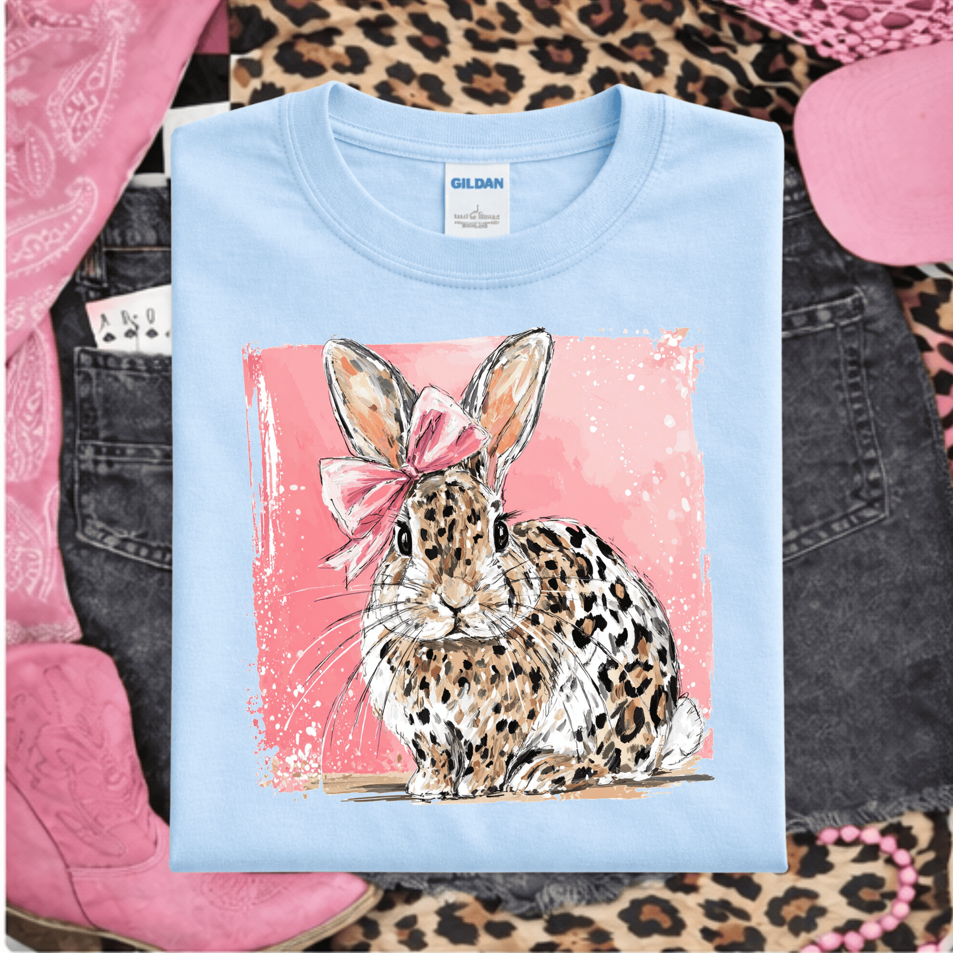 Envy Stylz Boutique Men - Apparel - Shirts - T-Shirts Leopard Bunny Graphic T-shirt