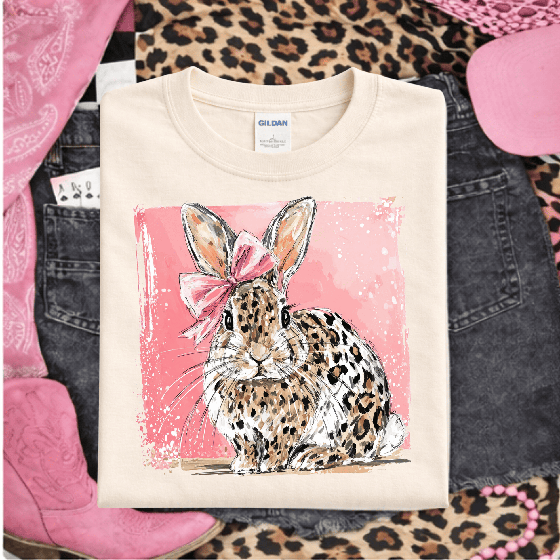 Envy Stylz Boutique Men - Apparel - Shirts - T-Shirts Leopard Bunny Graphic T-shirt