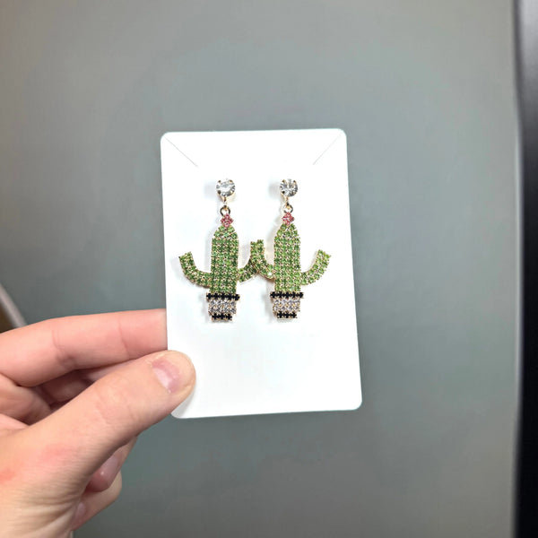 Envy Stylz Boutique Women - Accessories - Earrings Rhinestone Cactus Earrings
